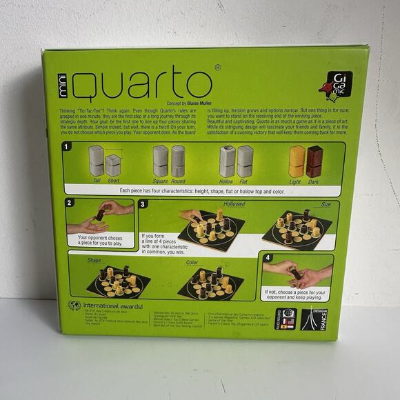 QUARTO Classic Wooden Abstract Strategy Board Game Gigamic Complete Never Used - Picture 4 of 8